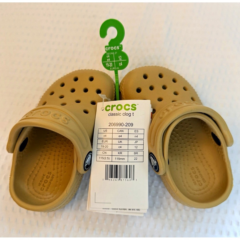 Crocs Classic Clog Tan 206990-209 Unisex Kids Toddler Size 4C